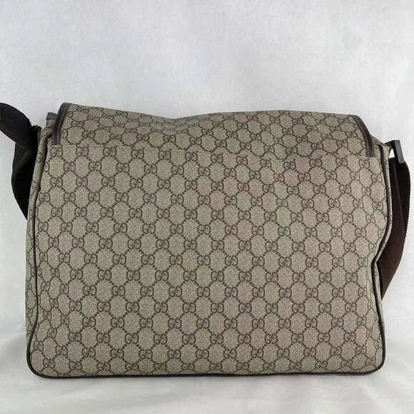 Authentic Gucci Interlocking GG Monogram Canvas Messenger Laptop Shoulder Bag 22 - Picture 5 of 9